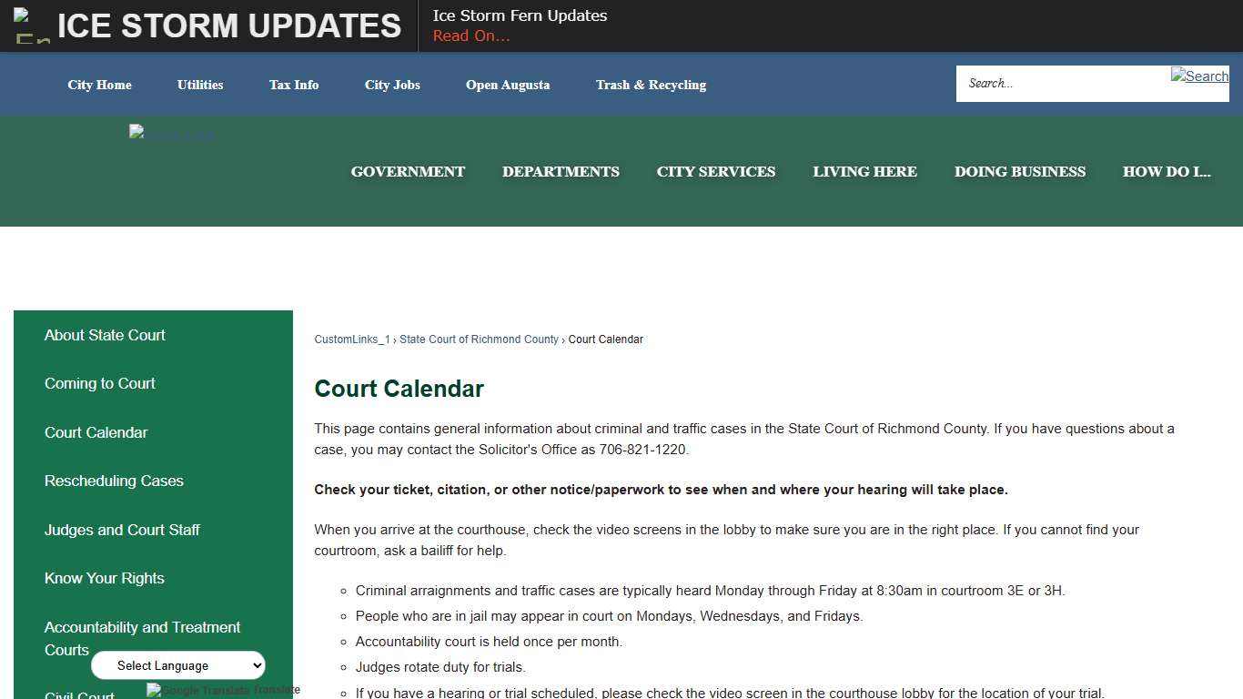 Court Calendar Augusta, GA - Official Website